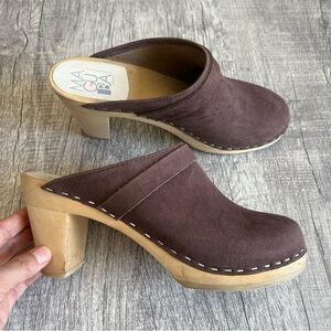 Swedish Clogs Maguba Stockholm Brown Suede size 38 Extra narrow